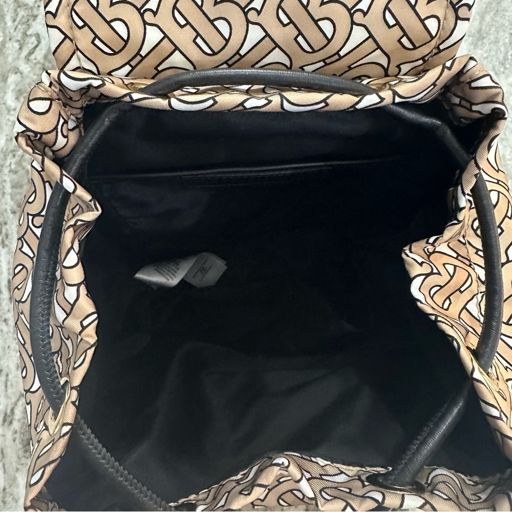 Burberry BURBERRY TB monogram backpack rucksack nylon leather beige black EUC - Picture 13 of 16